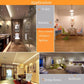 LED energy-saving bulb for indoor lighting, shown in kitchen and living room