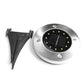 Solar ground LED light, 12 LEDs, round metal head with included black ground stake