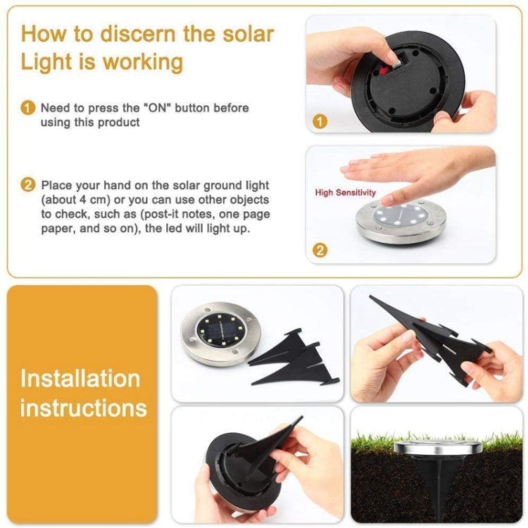 Solar ground light shown with detachable base and spike stakes for installation