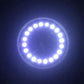 Solar buried ground light LED panel glowing with multiple bright white diodes