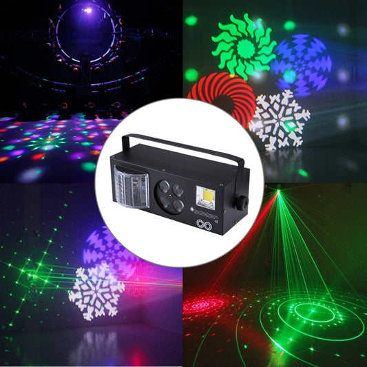 Black stage LED projector light with gobo lens and side handle