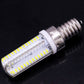 104-LED E14 filament LED bulb, transparent glass tube with yellow SMD LED strips