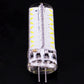 Clear G4 LED capsule bulb front view with white LED chips and two metal pins