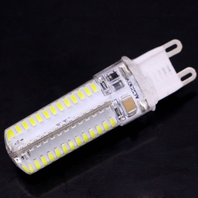 G9 LED light bulb with two prongs and clear plastic sleeve, SMD LED strip rows