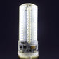G9 LED light bulb top view with clear cylindrical cover and multiple LED rows