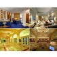 G9 LED bulb lighting a hotel lobby and hallway with bright warm illumination