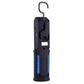 Blue portable emergency work light with side control panel and built-in hanging hook
