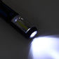 Blue emergency work light with side-emitting beam from the clear lens