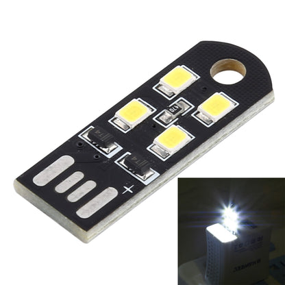 Thin black USB LED light module with four white LEDs and mounting hole