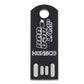 Back of black USB LED light board with printed text and mounting hole