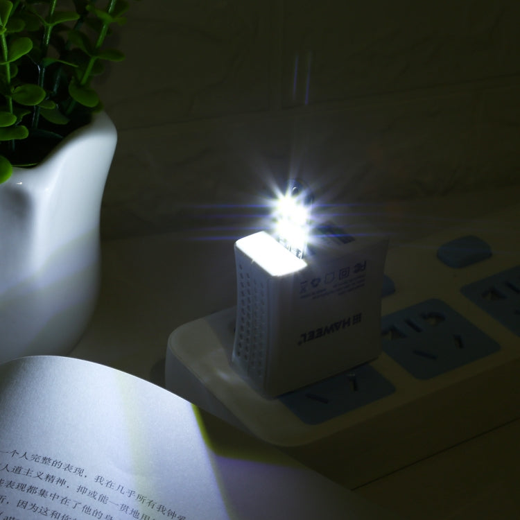 Bright USB LED light with four LEDs glowing on desk