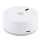 White round USB rechargeable LED night light, side USB port and top indicator