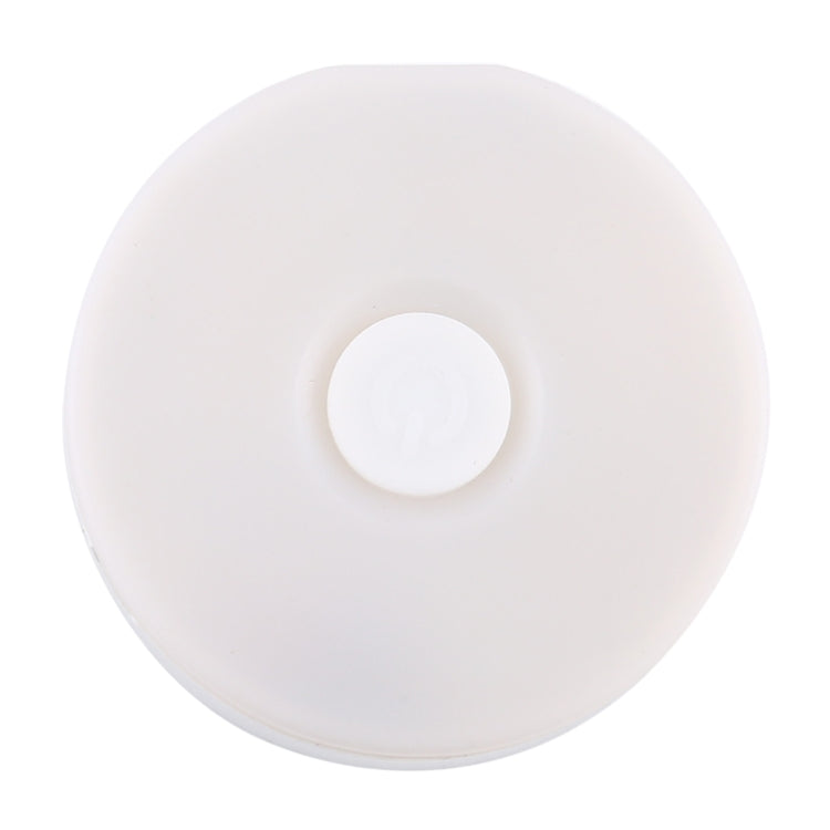 White round LED night light with circular top button