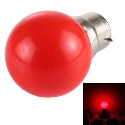 Red LED bulb with silver metal base and two pins
