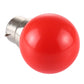 Red LED bulb with silver base cap and side pin