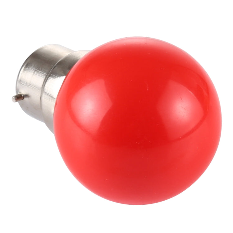 Red LED bulb with silver base cap and side pin