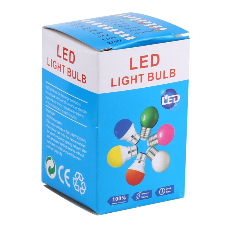 LED light bulb retail box in blue and white packaging
