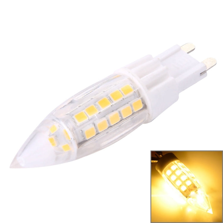 Clear LED bulb with white base and 44 yellow SMD chips