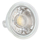 MR16 LED spotlight front view with clear reflector and circular LED array