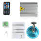 Laser stage light kit with remote, manual, mounting parts, and round blue base