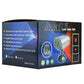 Mini laser stage light retail box with product graphics and remote color buttons