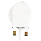 White E27 lamp holder adapter rear view with four plug contact pins