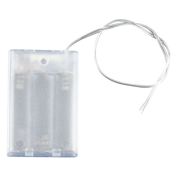 Clear AA battery holder with attached wire leads and locking cover