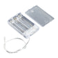 Clear LED battery holder with open battery compartment and wire leads