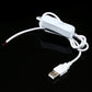 White USB power cable with inline switch and USB plug with wire leads