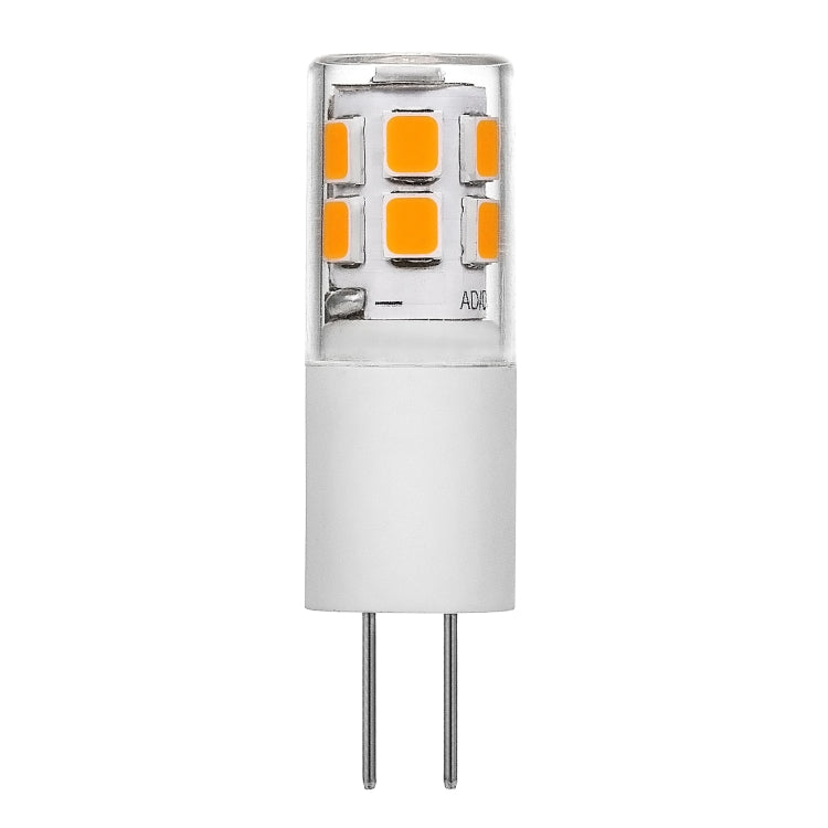G4 LED corn bulb with four orange SMD chips and two-pin base