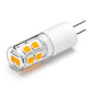 G4 LED corn bulb with clear lens, orange LED chips, and two pins