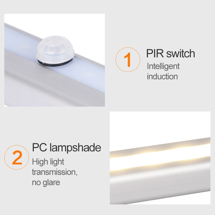 Wall-mounted LED sensor light bar with built-in round PIR motion detector