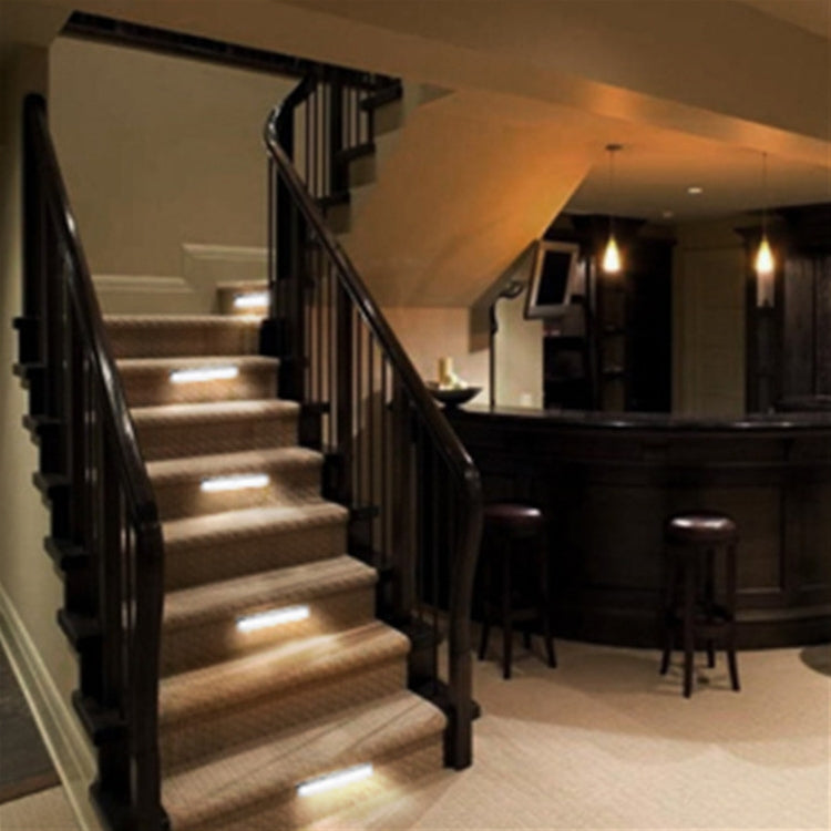Stairway hallway LED strip lighting with warm white glow