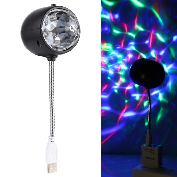 Black USB LED laser projection lamp with clear lens and braided USB cable