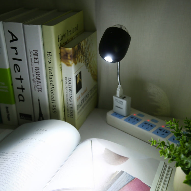 USB LED laser projection lamp with black dome head and braided USB cable