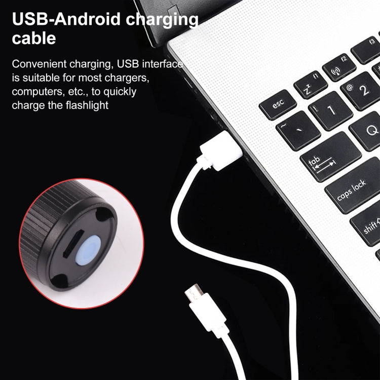 USB charging cable with white connectors for mini flashlight