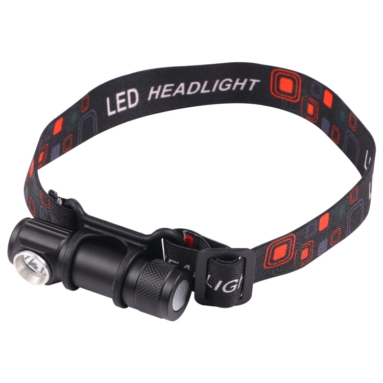 LED headlamp with black strap and front light module