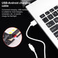 LED work light charging setup with white USB cable plugged into the light