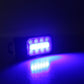 Close-up of LED work light emitting blue light glow from the front panel
