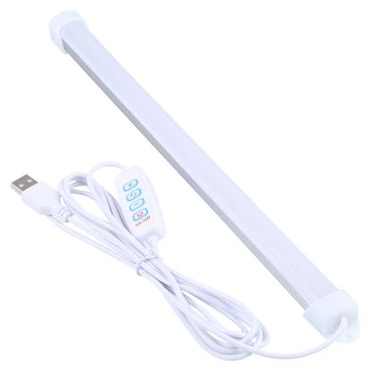 White LED light tube with USB cable and three-button controller