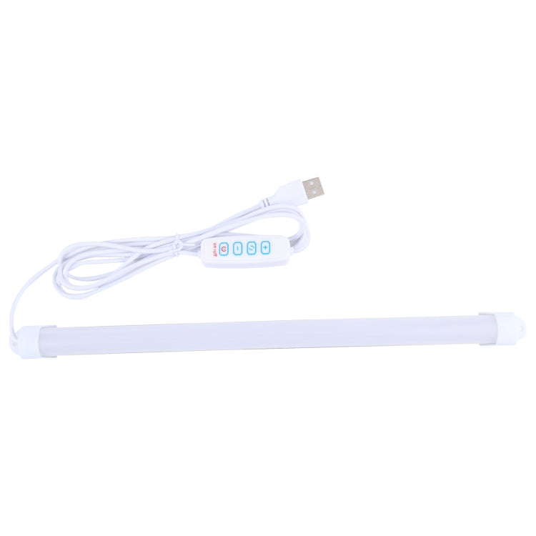 White LED light tube with USB cable, side view