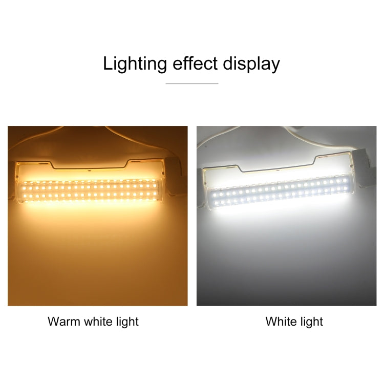 LED tube light bulb glowing warm white and white in lighting effect display