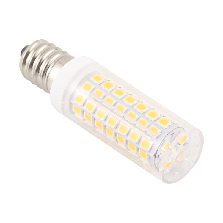 Dimmable E14 LED corn bulb with 88 SMD LEDs and silver screw base, close-up