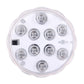 Clear LED cylinder light with 10 round LED bulbs viewed from above