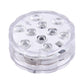 Clear round LED cylinder light with 10 visible bulbs and side control tab