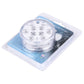 LED cylinder light in blister packaging with clear dome and 10 built-in LEDs
