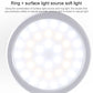 Ring LED lamp head with soft diffused light glow