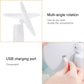 LED desktop makeup mirror with adjustable angle and visible USB charging port
