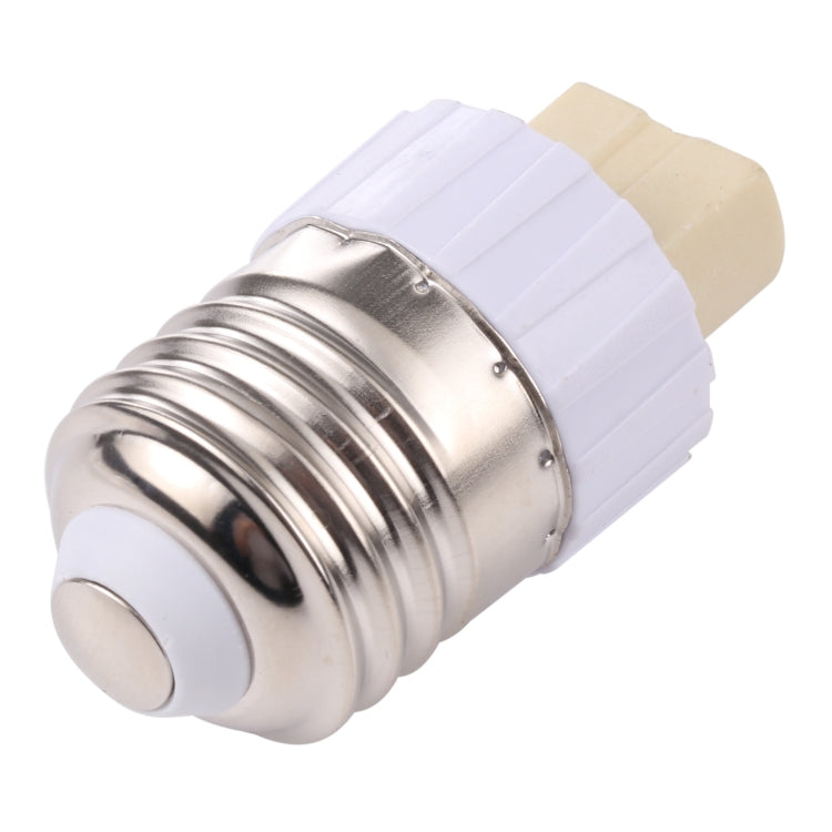 E27 to G9 lamp holder adapter, silver threaded metal end and white side connector