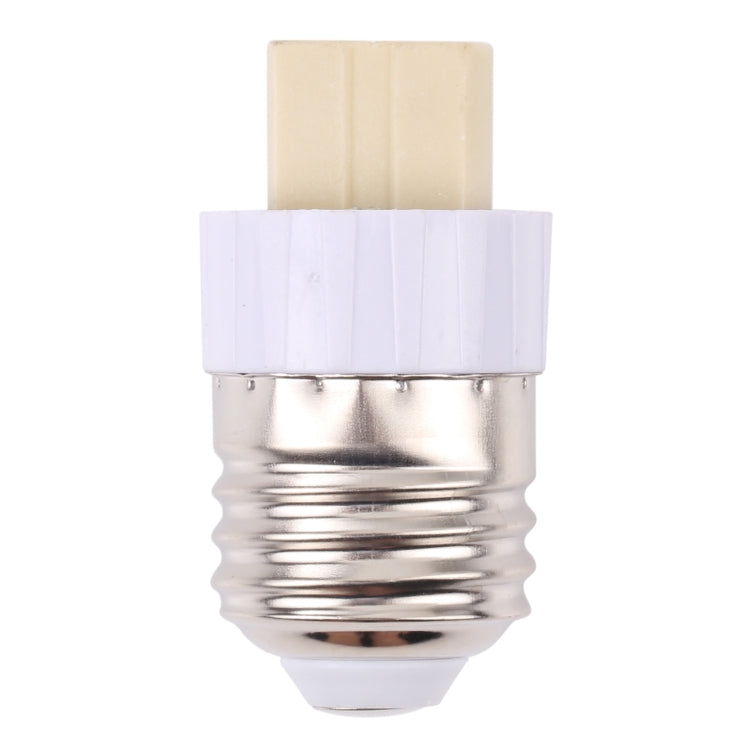 E27 to G9 lamp holder adapter with silver screw base and white plastic socket